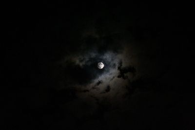 Low angle view of moon in sky