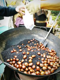 Close-up of preparing food