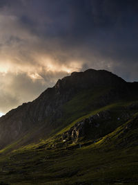 Scenic view of landscape against sky during sunset