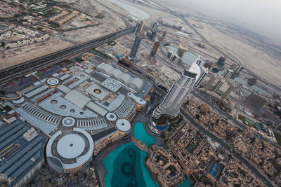 High angle view of cityscape