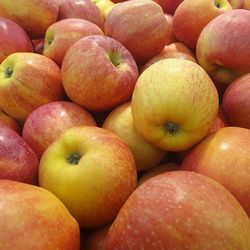 Full frame shot of apples for sale at market stall