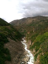 Scenic view of river flowing through rocks