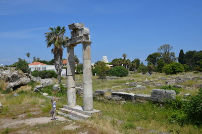 View of cemetery against sky