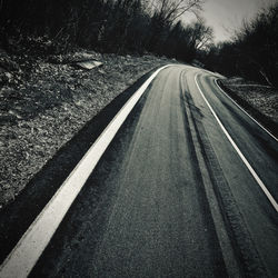 Surface level of country road