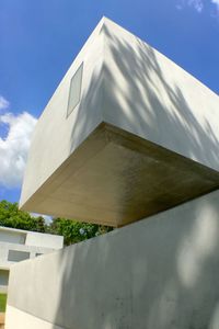 Low angle view of built structure against blue sky