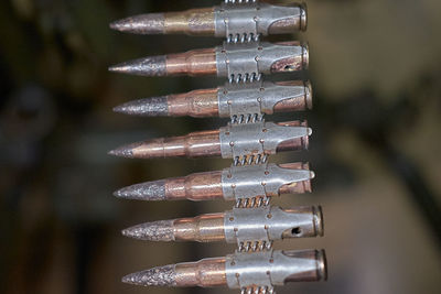 Close-up of bullets against blurred background