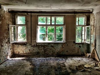 Interior of abandoned building