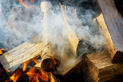 Close-up of bonfire