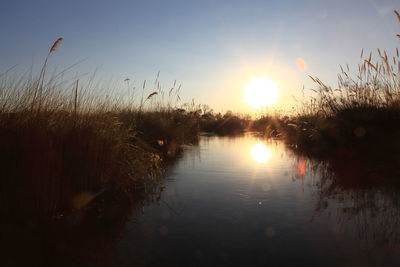 Sunset over lake