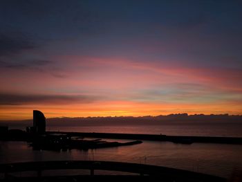 View of sea at sunset