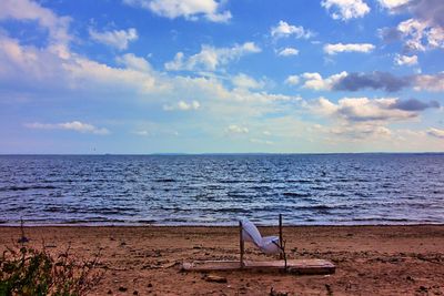 Scenic view of beach against sky