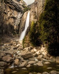 Scenic view of waterfall