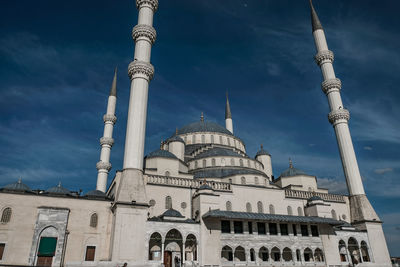 Low angle view of mosque against sky in ankara