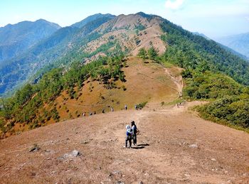 Man hiking on mountain