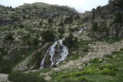 Scenic view of waterfall
