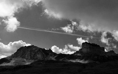 Low angle view of mountain against sky