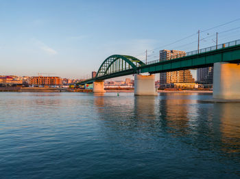 Bridge over river in city