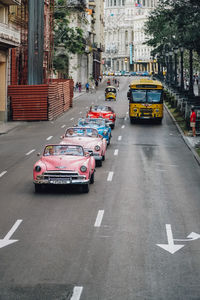 Traffic on road in city