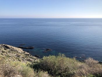 High angle view of sea against sky