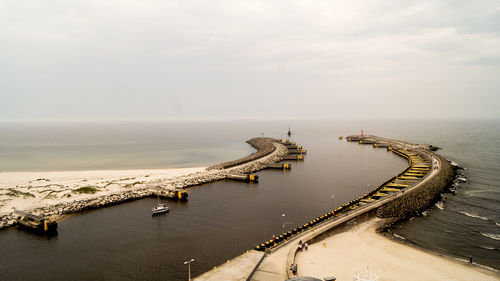 View of jetty at harbor 