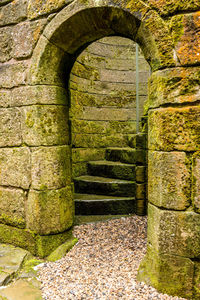 Stone wall of old ruin