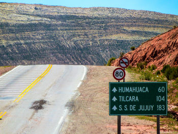 Road signs on landscape