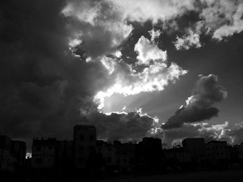 Cloudy sky above city