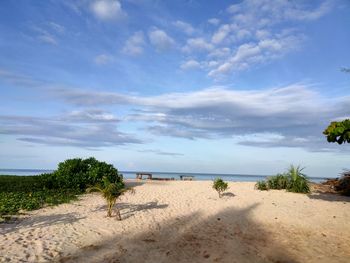 Scenic view of beach against sky
