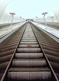 Low angle view of escalator