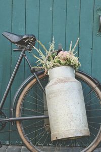 Close-up of bicycle wheel