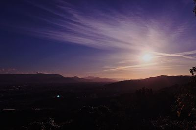 Scenic view of landscape against sky during sunset