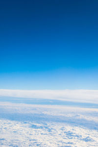 Aerial view of clouds over blue sky