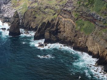 High angle view of sea