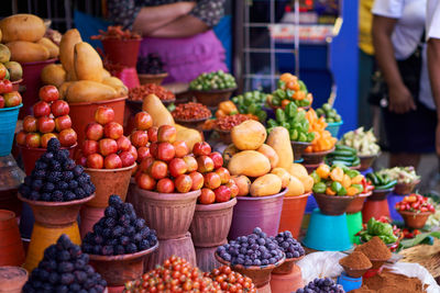 Fruits for sale at market stall