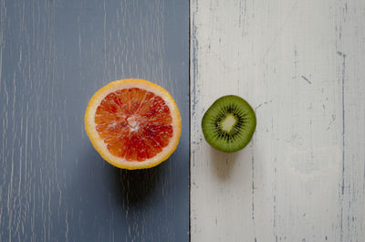 Close-up of fruits on wood