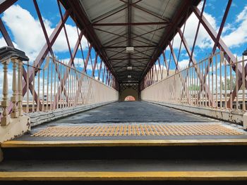 Railroad bridge against sky