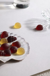 Close-up of dessert on table