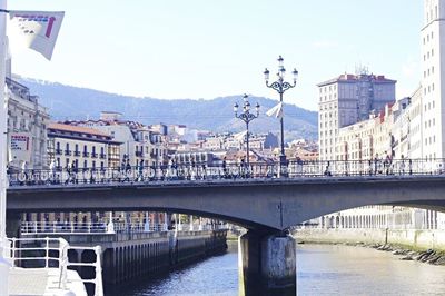 Bridge over river in city