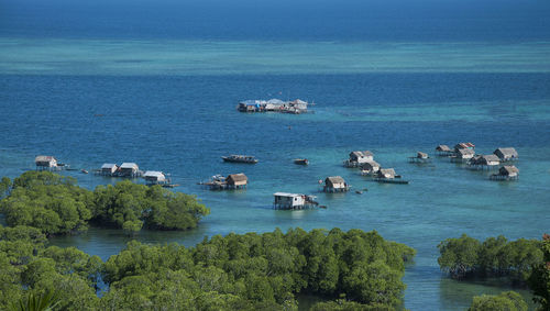 High angle view of sea against sky