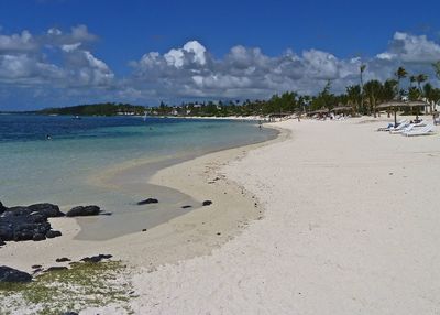 Scenic view of beach against sky