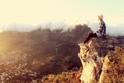 Man standing on mountain