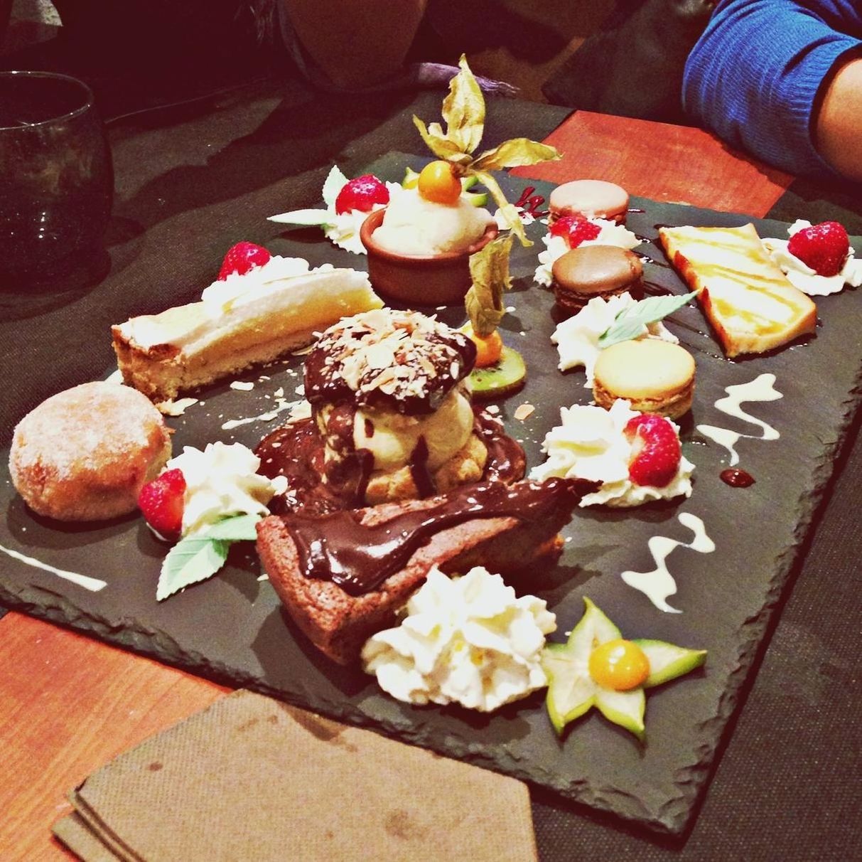 food and drink, food, freshness, ready-to-eat, indoors, still life, unhealthy eating, table, indulgence, sweet food, high angle view, temptation, dessert, plate, serving size, slice, close-up, meal, meat