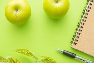 High angle view of lemon on table