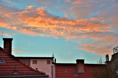 Low angle view of buildings against sky