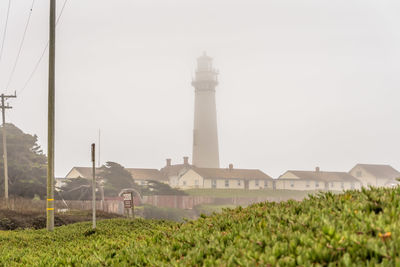 View of buildings against clear sky