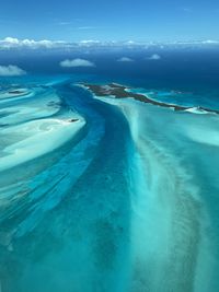 Aerial view of sea against sky