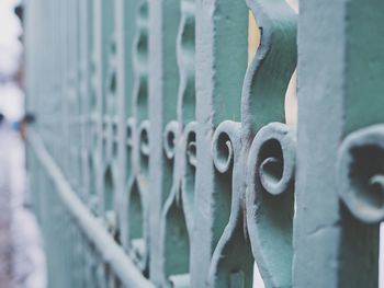 Close-up of metal fence