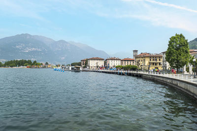 The lakeside of pisogne in the lake iseo