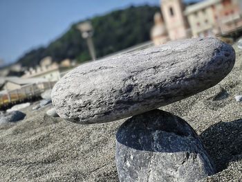 Close-up of rocks on shore