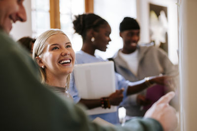 Business colleagues working at office